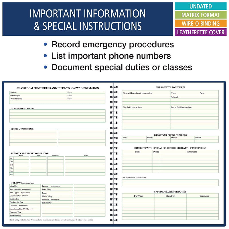 ELAN Undated Combination Plan and Record Book, 8.5" x 11", 30/Pack (PR8-1035-CP)