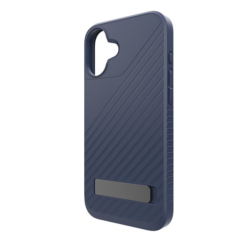 Zagg Denali Snap MagSafe Rugged Case with Kickstand for iPhone 16 Plus, Shock Absorbing, Navy Blue (702315255)