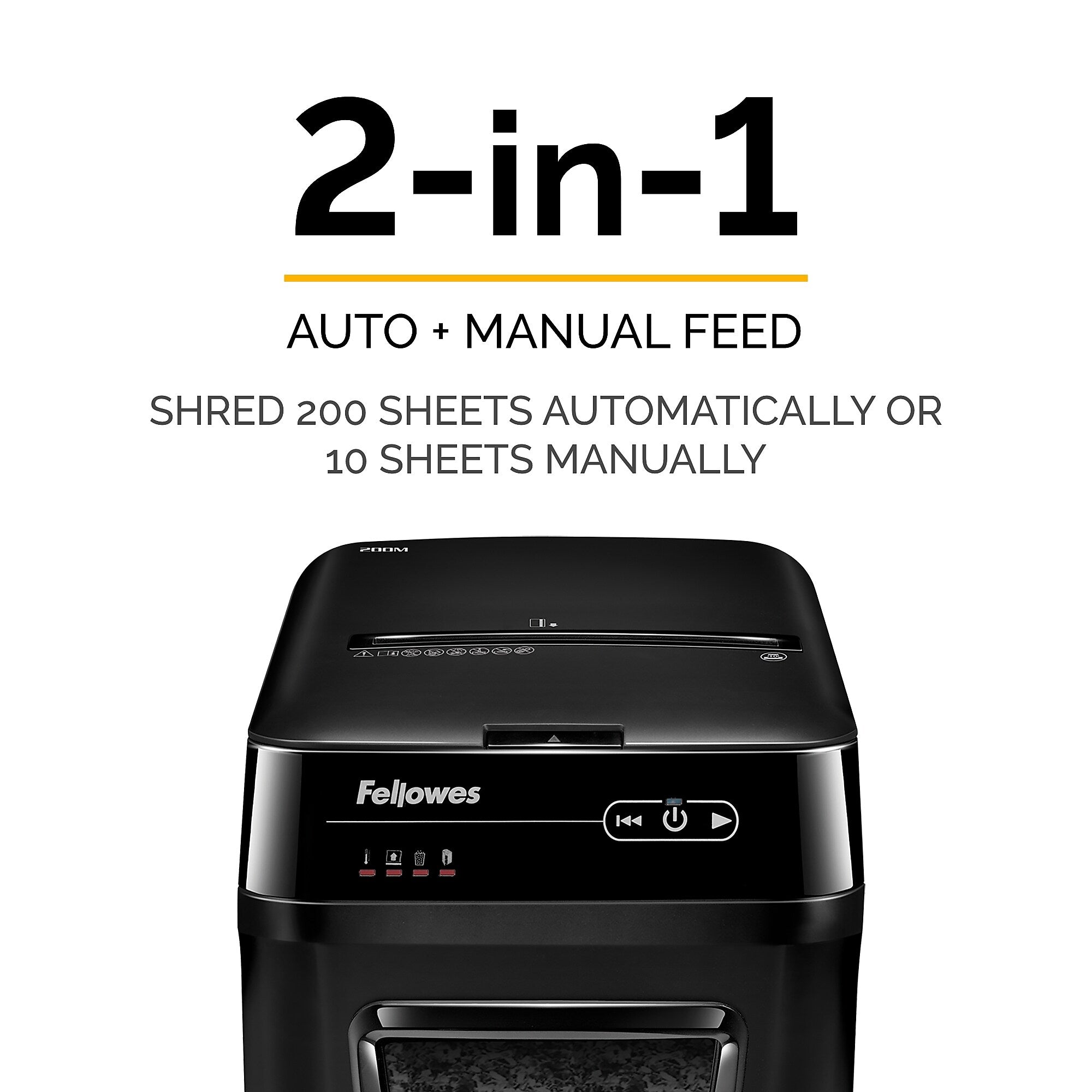 Fellowes AutoMax 200M 200 Sheet Micro-Cut Personal Shredder (4656201)