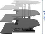 FlexiSpot M7 Series 36"W Manual Rectangular Adjustable Standing Desk Converter, Black (M7-E-36C)