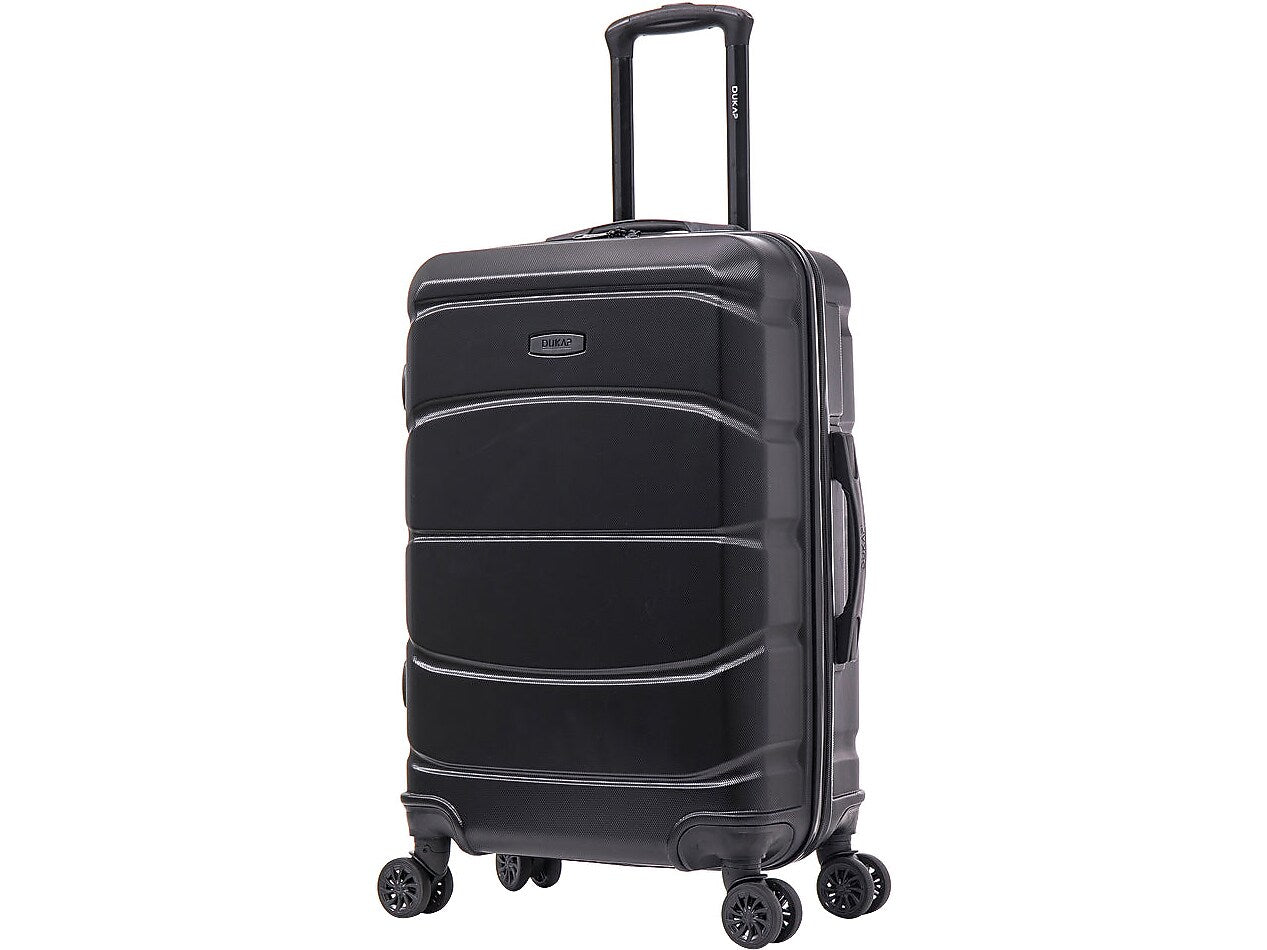 DUKAP Sense 24" Hardside Suitcase, 4-Wheeled Spinner, TSA Checkpoint Friendly, Black (DKSEN00M-BLK)