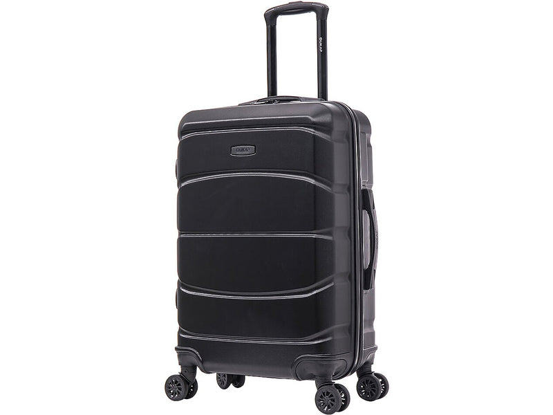 DUKAP Sense 24" Hardside Suitcase, 4-Wheeled Spinner, TSA Checkpoint Friendly, Black (DKSEN00M-BLK)
