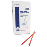 AmerCareRoyal Jumbo Spoon Straw, 10.25", Plastic, Red, 300/Pack, 18 Packs/Carton