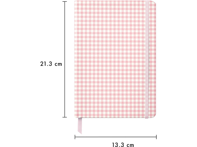 Carpe Diem Ballerina Pink Check Journal, 5.24" x 8.27", Wide-Ruled, Pink/White, 192 Pages (9371-CD)