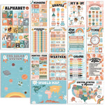 Hadley Designs 17" x 11" Retro Boho Preschool Educational Posters For Toddlers, Laminated, 16/Set (HDDX004ACFGE5)