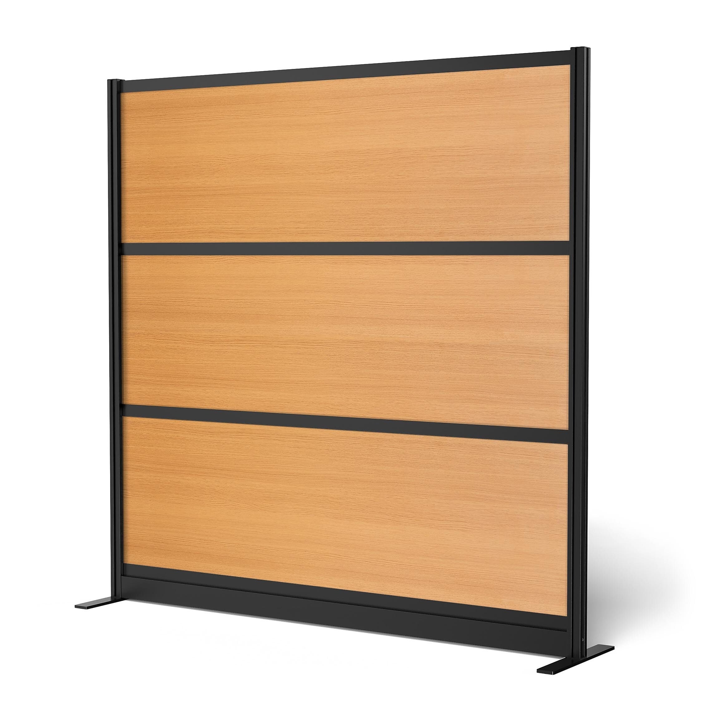 Luxor Beechwood 3-Panel Room Divider, 70"H x 70"W, Beech Grain (PPWL014)