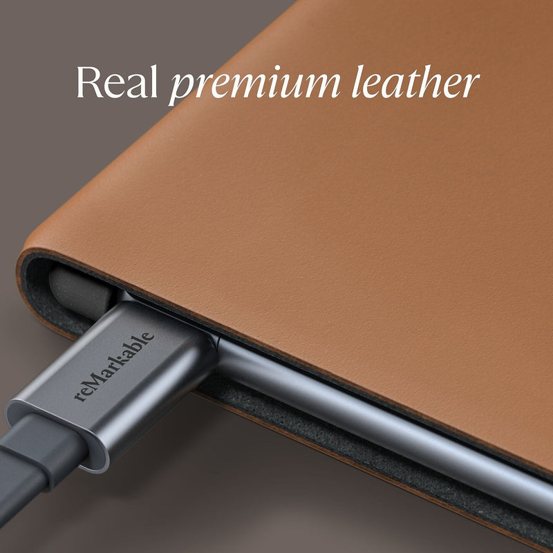 reMarkable Premium Leather 10.3" Book Folio for reMarkable 2, Brown (RM313)