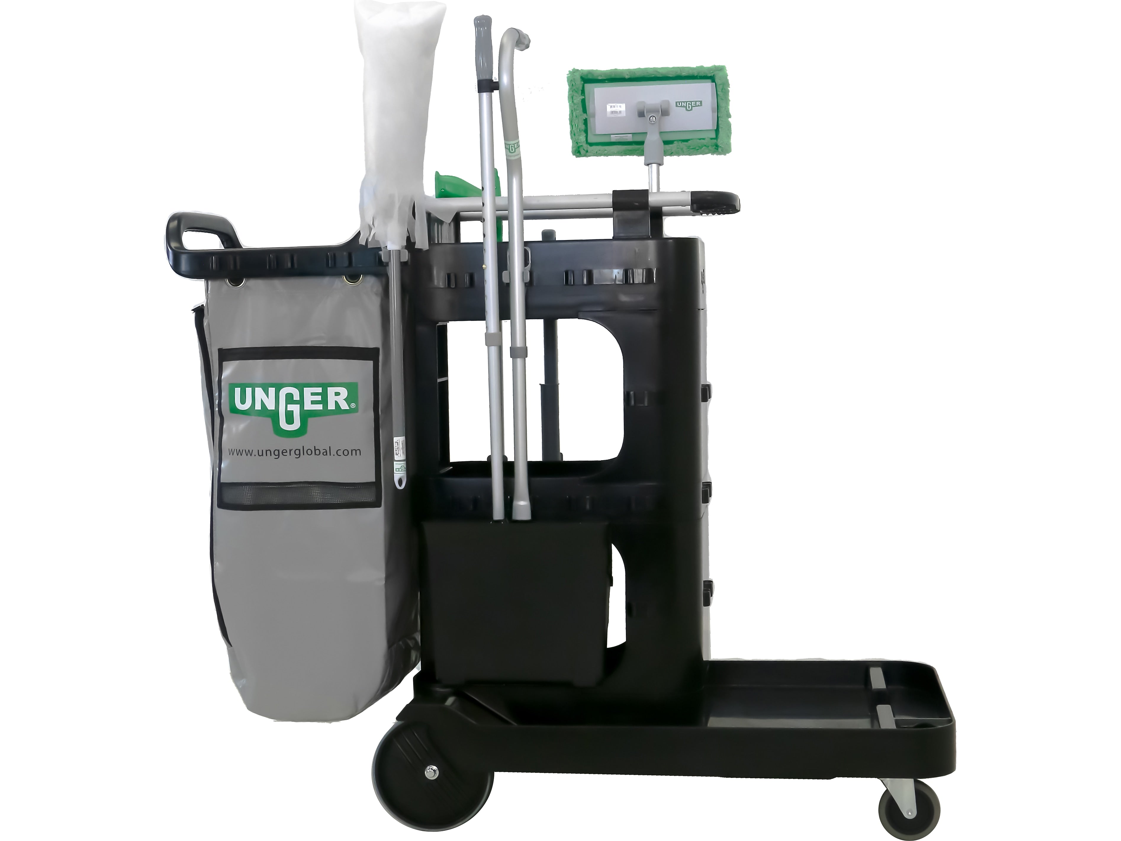 Unger ZoneCleanRx 3-Shelf Cleaning Cart with Vinyl Bag, 55 gal. (CRTZN)