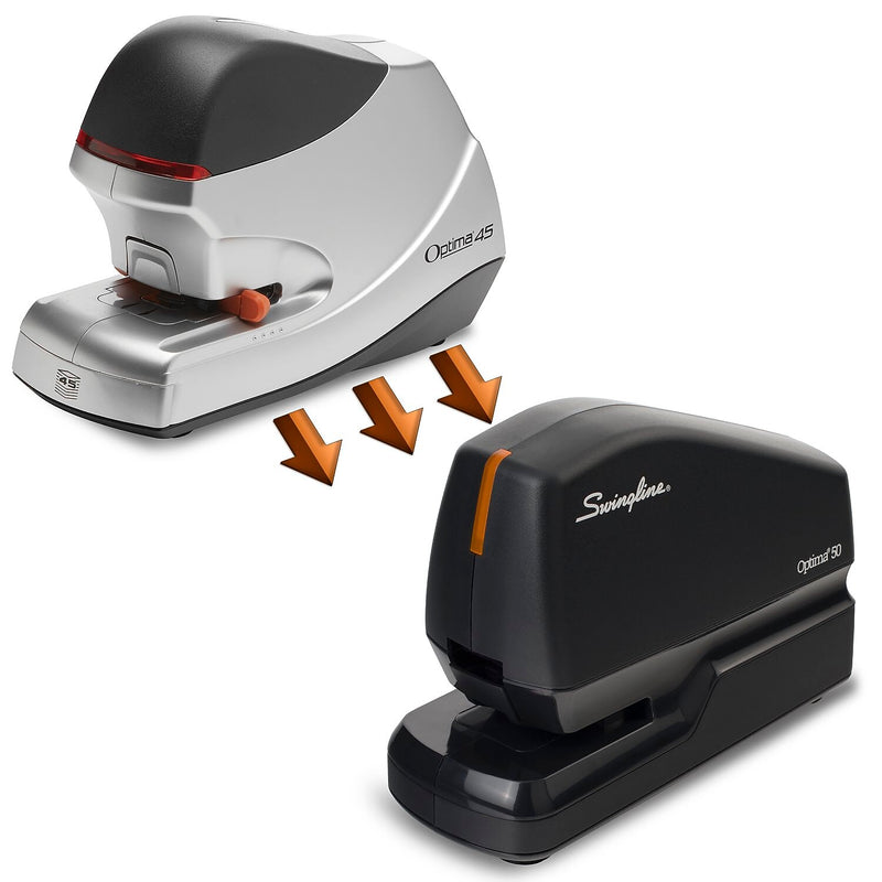 Swingline Optima 50 Electric Desktop Stapler, 50-Sheet Capacity, Staples Included, Black (48209)