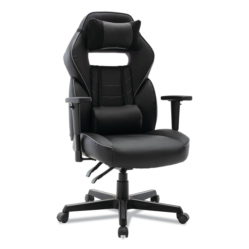 Alera PU Leather Ergonomic Racing Gaming Chair, Black/Gray (ALEGM4146)