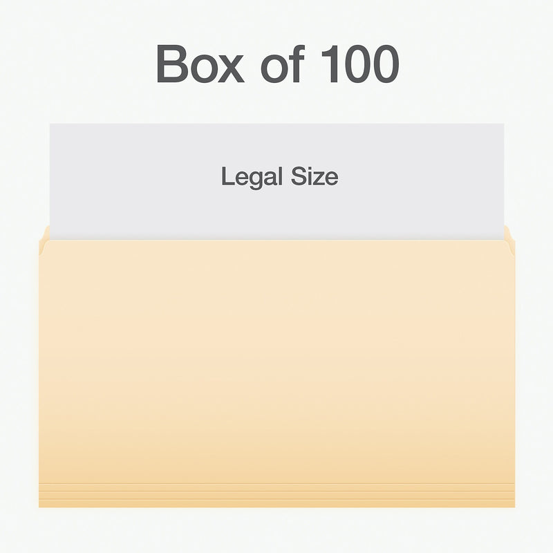 Pendaflex Heavy Duty File Folder, Straight Cut, Legal Size, Manila, 100/Box (1007057)