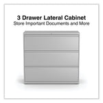 Alera 3-Drawer Lateral File Cabinet, Letter/Legal Size, Lockable, 40.25"H x 42"W x 18.63"D, Light Gray (ALEHLF4241LG)