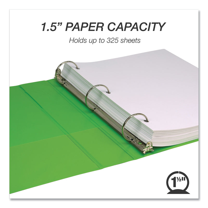 Samsill Earth's Choice 1 1/2" 3-Ring View Binders, Lime, 2/Pack (SAMMP286578)