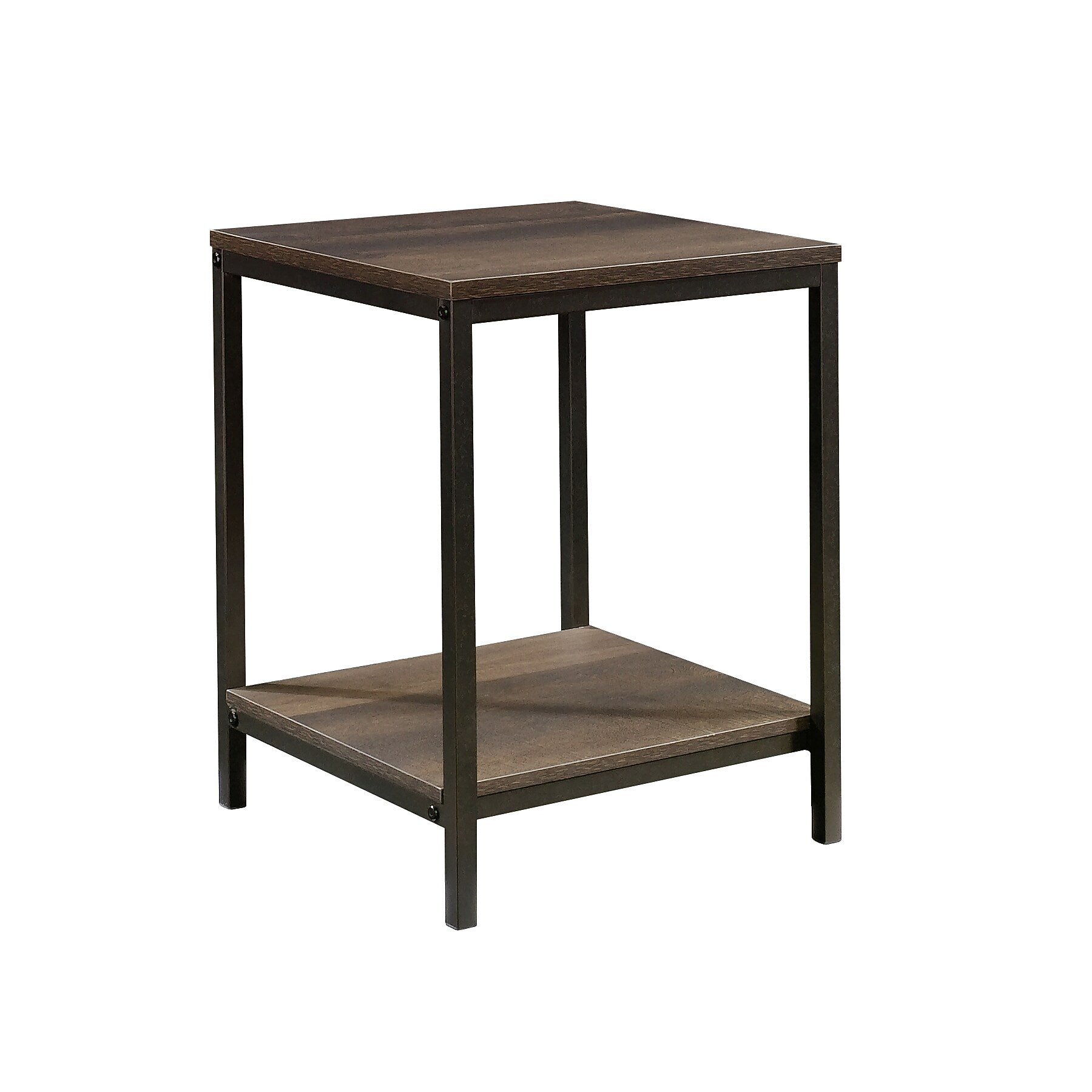 Sauder North Avenue 16"W x 16"D Side Table, Smoked Oak (423030)