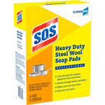 S.O.S CloroxPro Heavy Duty Steel Wool Soap Pads, Multicolored, 15 Pads/Pack (88320)