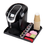 Mind Reader Plastic 7-Compartment Countertop Coffee Organizer Tray, Black (KEUTRAY-BLK)