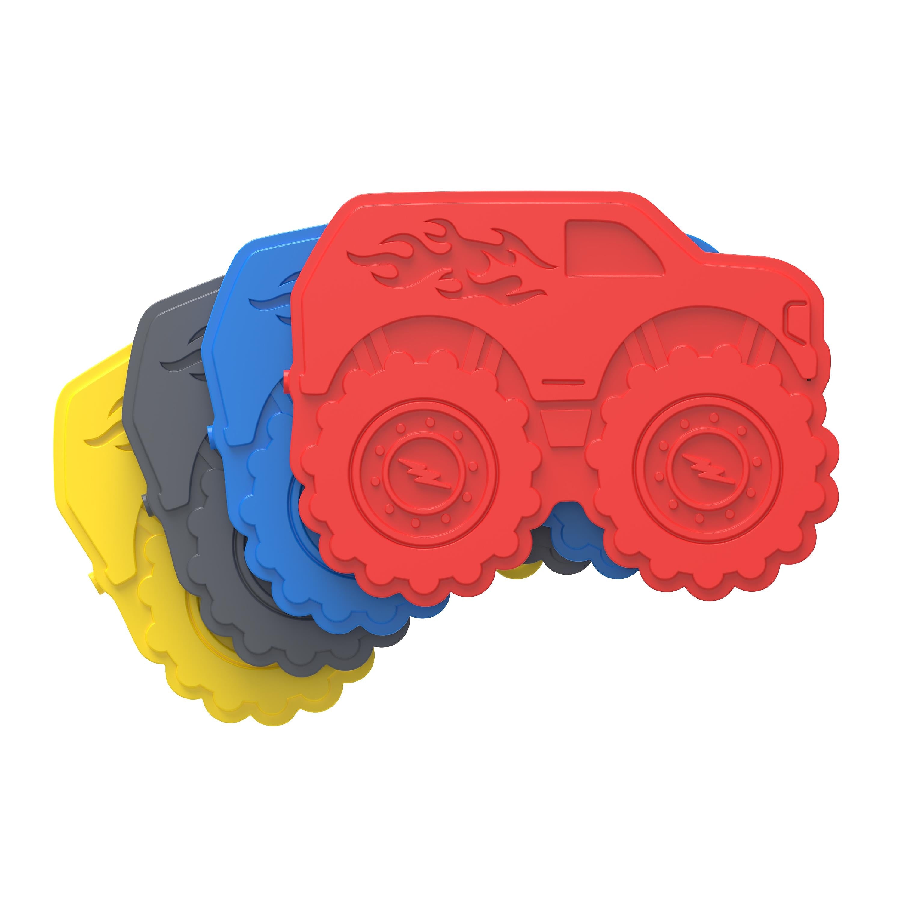bentgo Buddies Truck Kids Insulated Ice Packs, Assorted Colors, 4/Pack (BGICE-TRK )