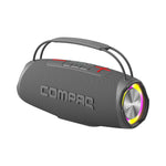 Compaq Wireless Bluetooth Portable Speaker, Water Resistant, Gray (CMQ35W)