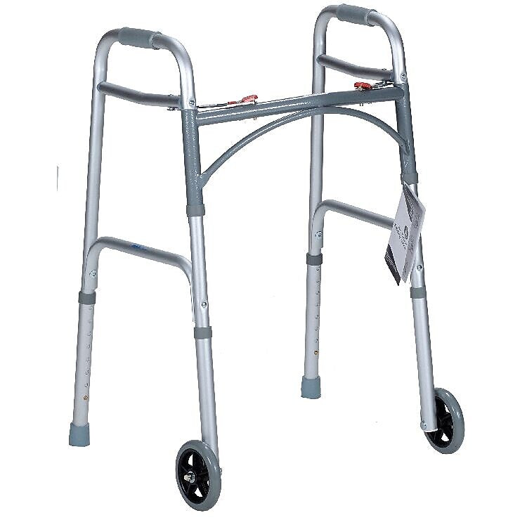 Dynarex Junior Two Button Folding Walker with 5" Wheels (10163)