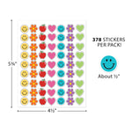 Teacher Created Resources Cool for School Mini Stickers, Multicolored, 378/Pack, 12/Packs/Bundle (TCR9325-12)