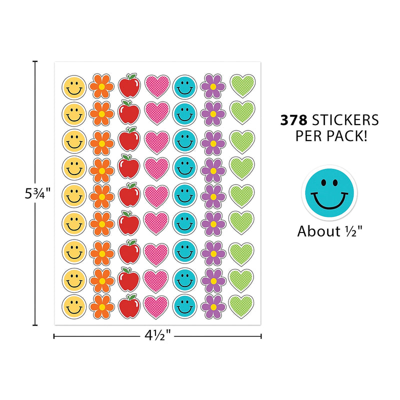 Teacher Created Resources Cool for School Mini Stickers, Multicolored, 378/Pack, 12/Packs/Bundle (TCR9325-12)