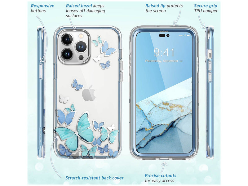 i-Blason Cosmo Bluefly Case for iPhone 14 Pro Max (iPhone2022Pro-6.7-Cosmo-SP-Bluefly)
