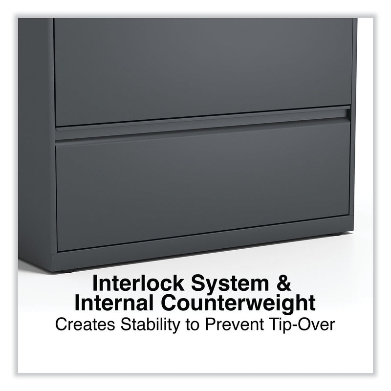 Alera® Lateral File, 5 Legal/Letter/A4/A5-Size File Drawers, Charcoal, 36" x 18.63" x 67.63"