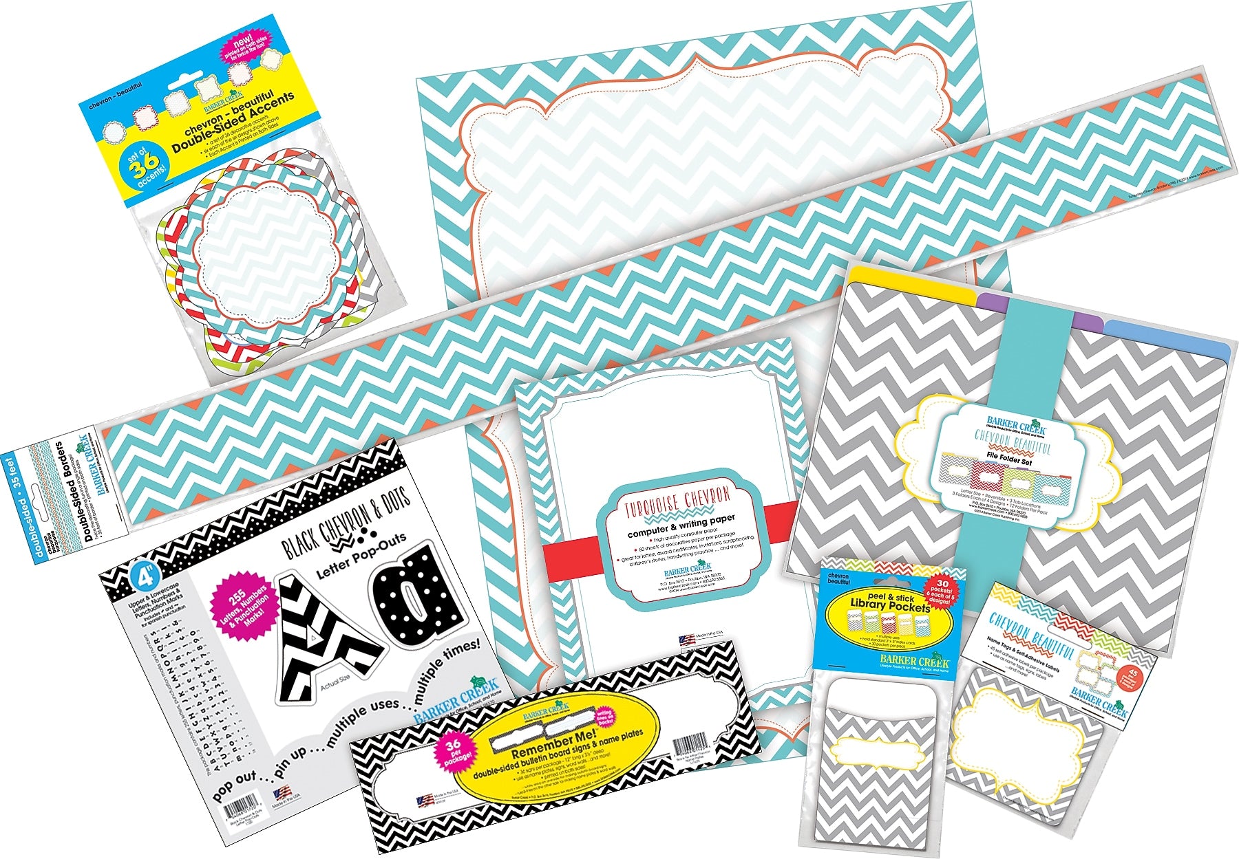 Barker Creek Chevron Beautiful Designer Classroom Set (BCP-3581)