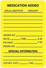 IV Medication Added Label, 2" x 3"