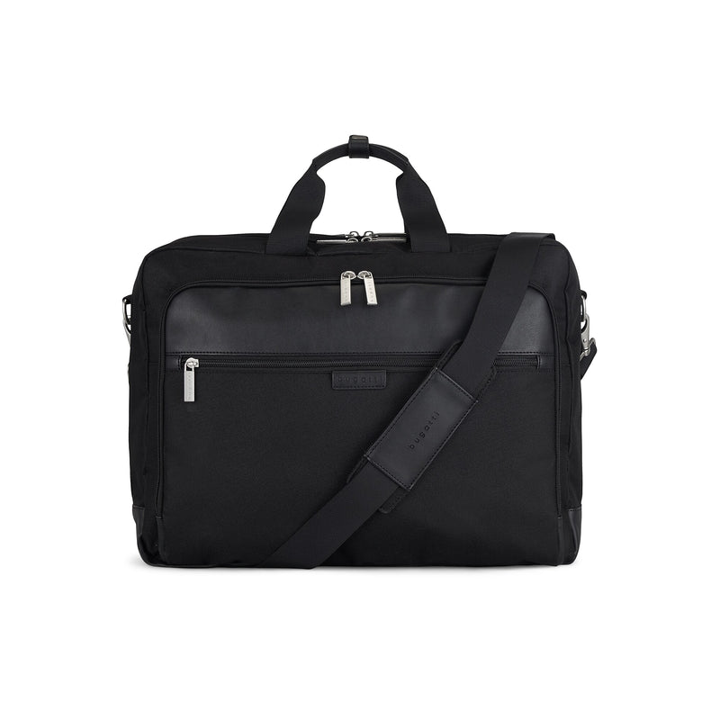 Bugatti Lucas Polyester Briefcase, Laptop Compatible, Black (EXB530-Black)