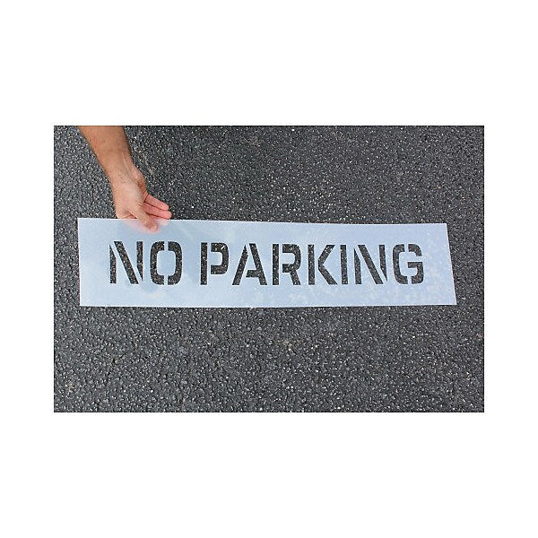 Accuform Parking Lot Stencil, NO PARKING, 12" Letters, Plastic (FMS213)