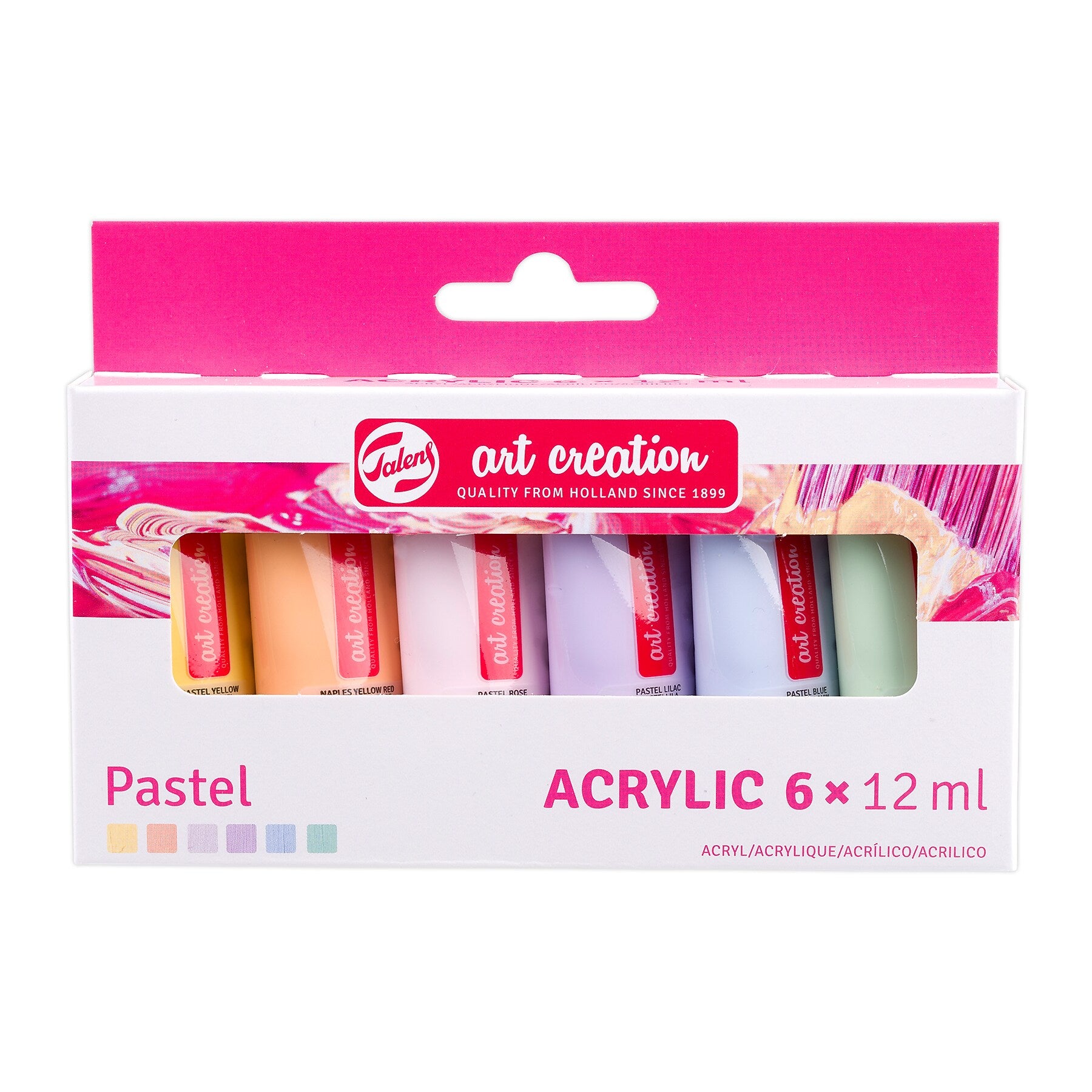 Talens Art Creation Pastel Acrylic Paint, Assorted Colors, 12mL, 6/Set, 3/Bundle (TLN9021862M-3)