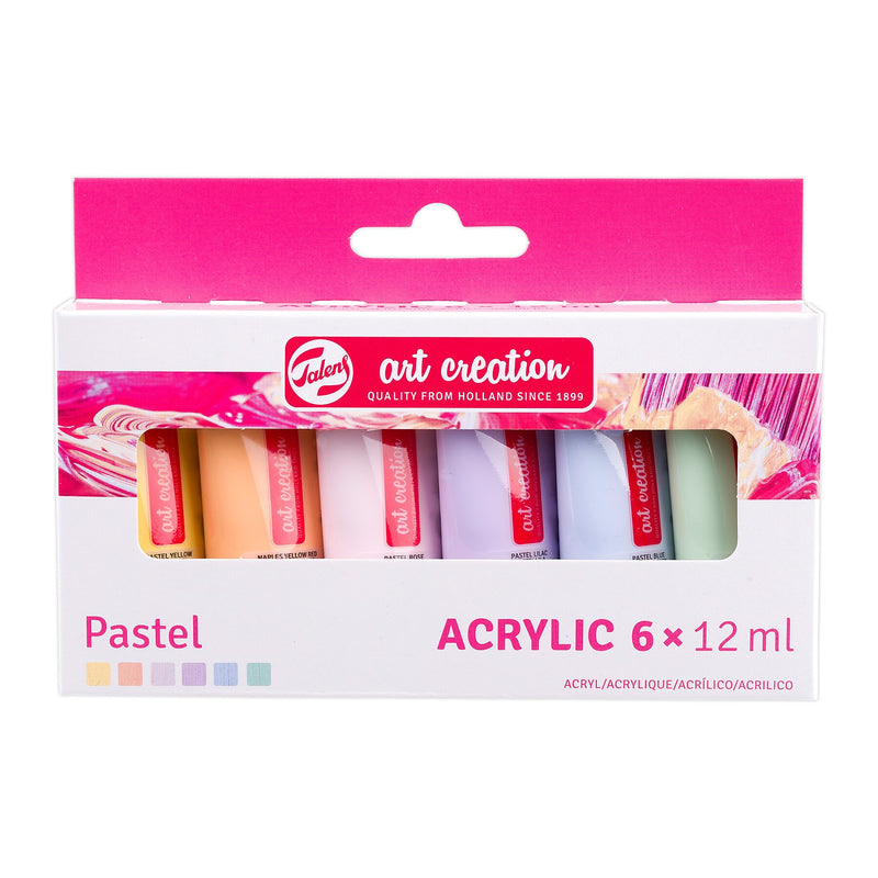 Talens Art Creation Pastel Acrylic Paint, Assorted Colors, 12mL, 6/Set, 3/Bundle (TLN9021862M-3)