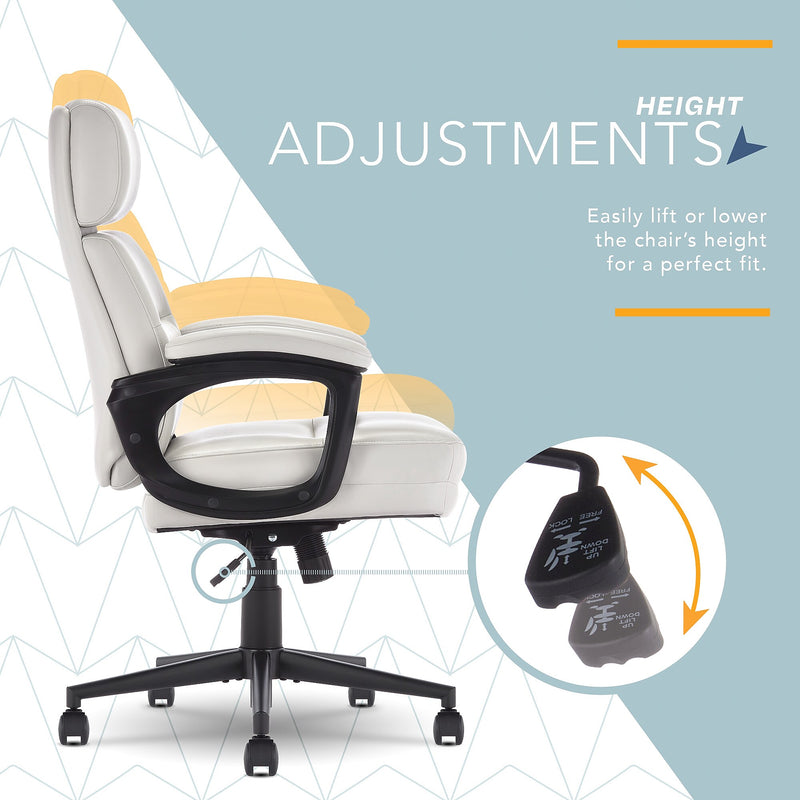 Click365 Classic Ergonomic Bonded Leather Swivel Executive Chair, Light Gray (CCHR10022C)