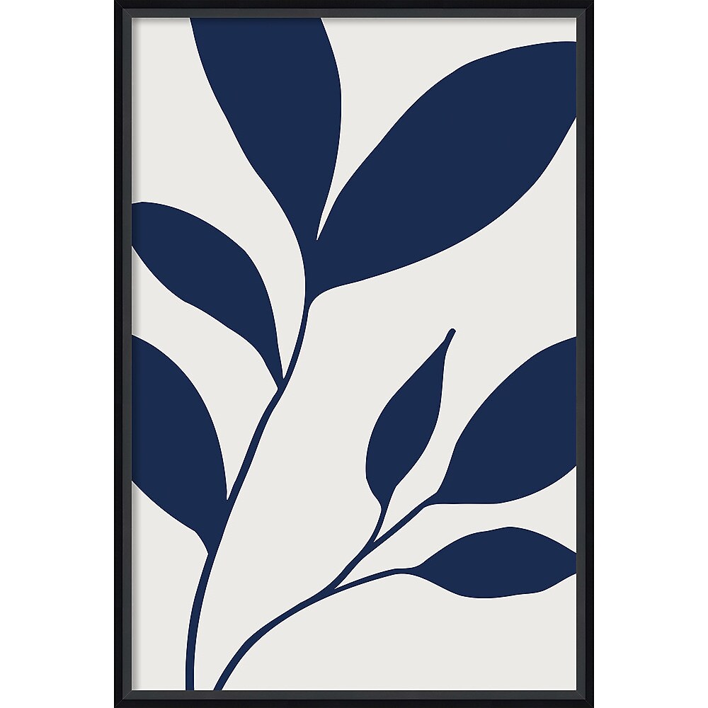 Amanti Art Modern Blue Botanical Abstract Print No 2 by The Creative Bunch Studio Wood Framed Wall Art Print, 23" x 33"