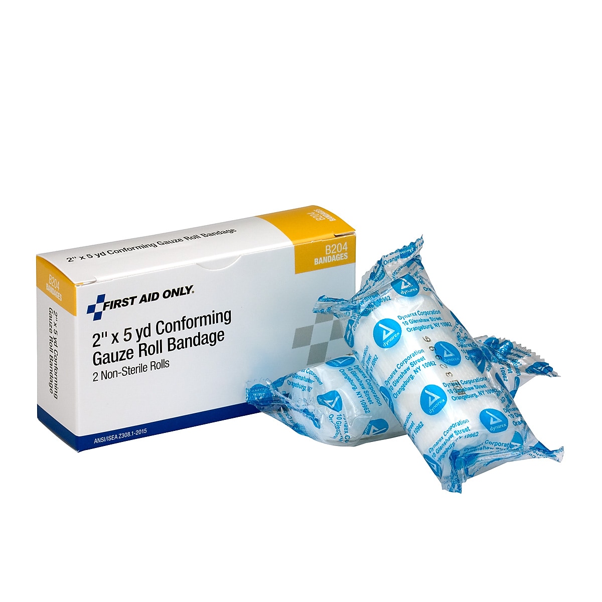 First Aid Only 2" 1 Ply Conforming Gauze Roll Bandage, 2/Box (B204)