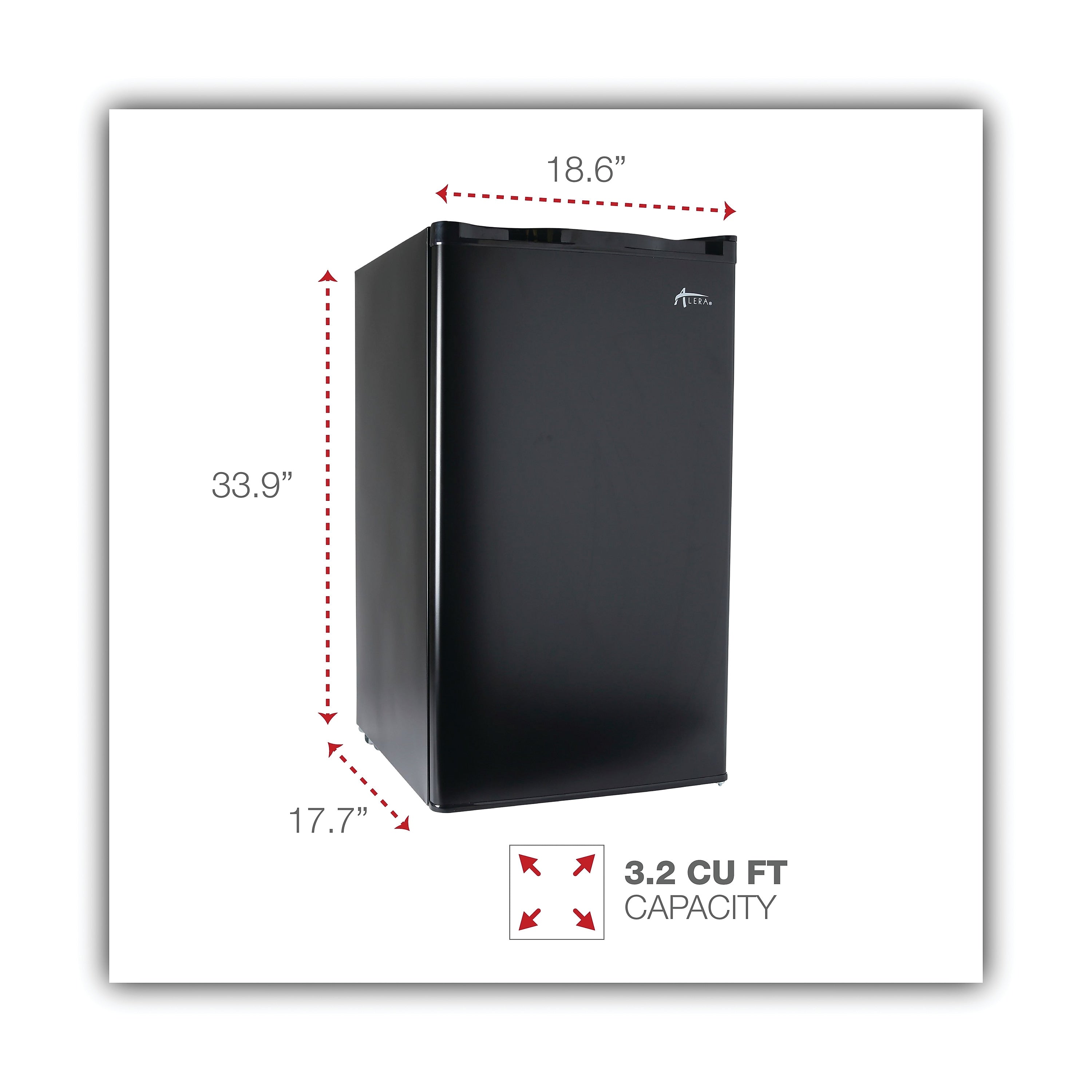 Alera 3.3 Cu. Ft. Refrigerator With Chiller Compartment, Black (ALERF333B)