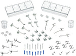 Azar 72-Piece Pegboard Organizer Accessory Kit, Clear/Silver, Each (900955)