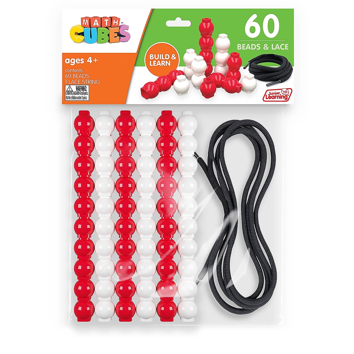 Junior Learning Bead Cubes and Laces, 61 Pieces/Pack (JRLMC115)