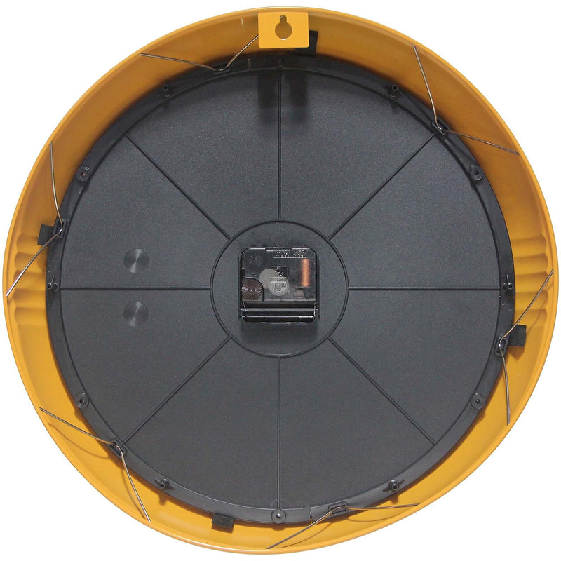 Infinity Instruments Round Retro Saffron Wall Clock, Aluminum, 15" (10940SY-15)