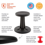 Kore Design Plastic/Poly Kids Wobble Stool, Black (KD-598)