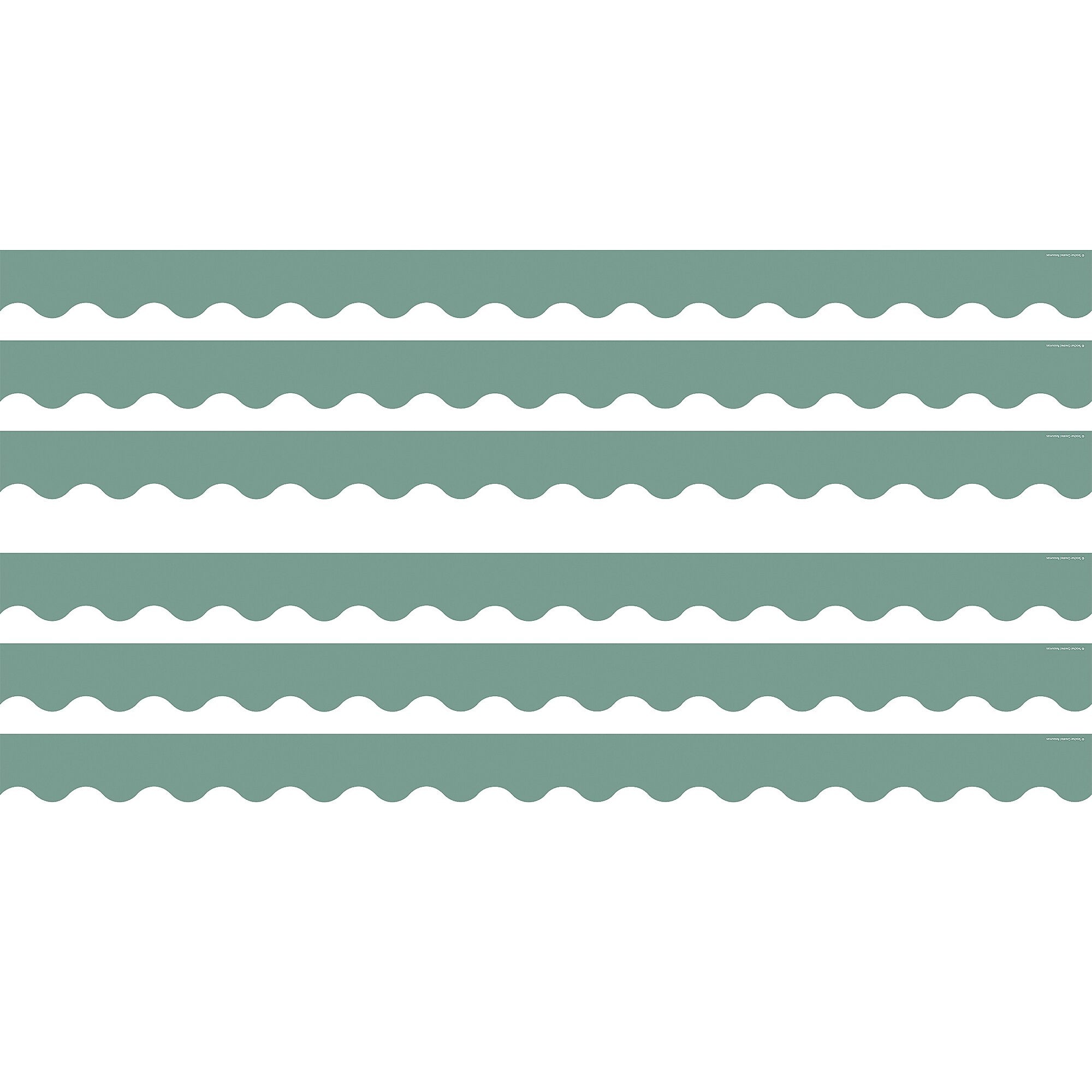 Teacher Created Resources Border Trim, 2.19" x 2.92', Retreat Green Scalloped, 12/Pack, 6 Packs/Bundle (TCR9244-6)
