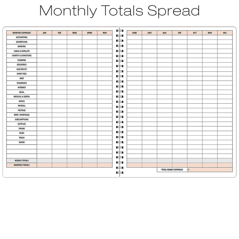 Global Printed Products Business Expense Accounting Journal, 8.5" x 11", Black/Blue, (GPP-0116)