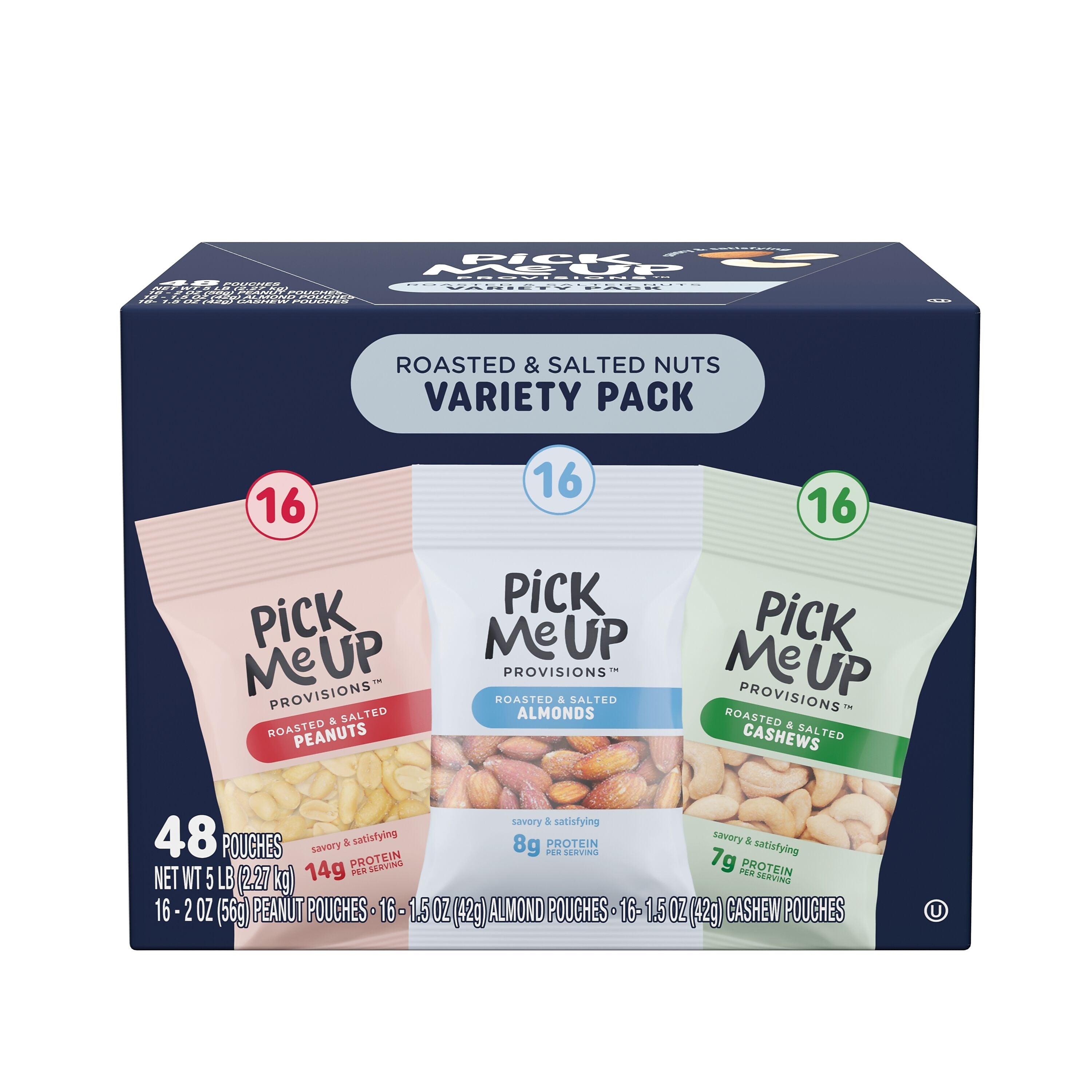 Pick Me Up Provisions™ Roasted & Salted Nuts Variety Pack, 48 Bags/Box (PM62985)