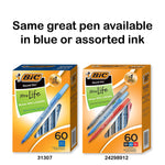 BIC Round Stic Xtra-Life Ballpoint Pens, Medium Point, 1.0mm, Black Ink, 60/Pack (GSM609-BLK)
