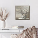 Amanti Art Pussy Willow Still Life Gray Pots Crop by Julia Purinton Framed Canvas Wall Art Print, 16" x 16" (A42674079000)