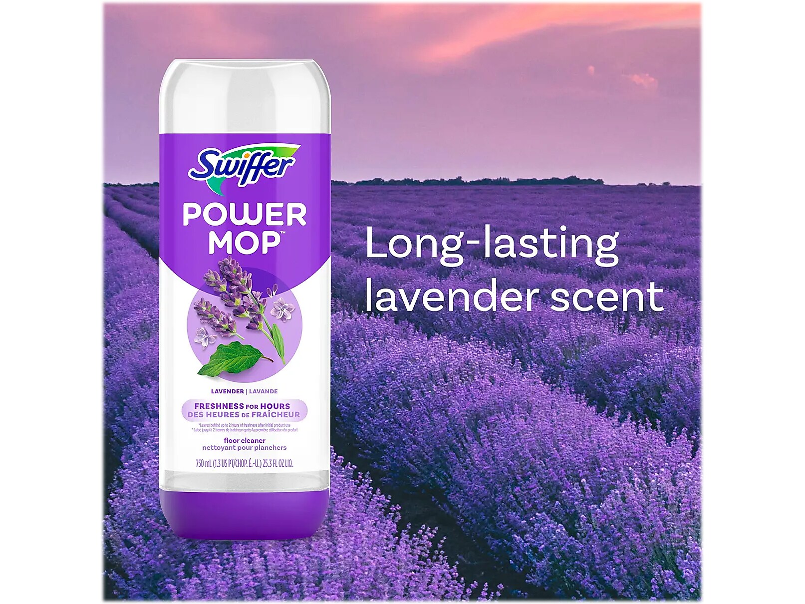 Swiffer PowerMop Floor Cleaner, Lavender Scent, 25.3 Fl. Oz., 2/Pack (08423)
