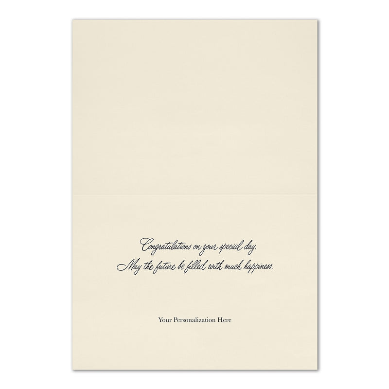 "Golden Congratulations" Card w/ Gold Lined Ivory Taffeta Envelope, 100/BX