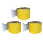 Carson Dellosa Education Rolled Scalloped Border, 2-1/4" x 65', Yellow, 3/Bundle (CD-108467-3)
