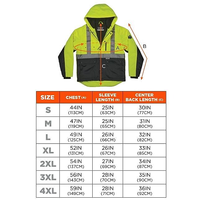 GloWear 8275 Heavy-Duty High-Visibility Workwear Jacket, M, Lime/Black (23973)